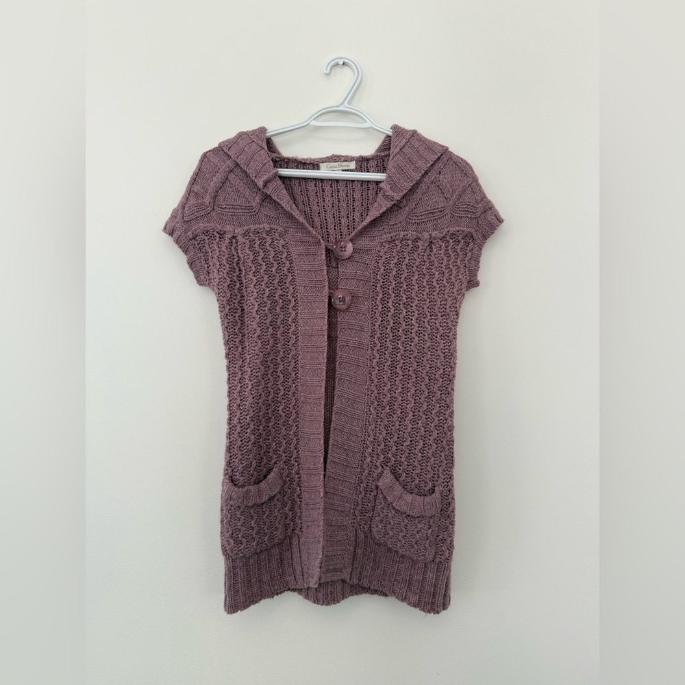 Costa Blanca Purple Cable Knit Cardigan